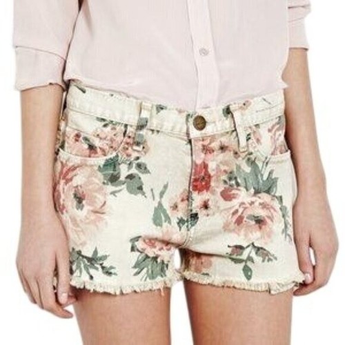 Current/Elliott The Boyfriend Haystack Floral y2k Jean Shorts Size 28 MSRP $168 - Picture 2 of 7