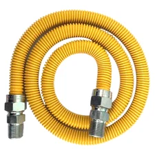 Jones Stephens G71162 5/8" OD x 48" Yellow Coated Stainless Steel Gas Connector