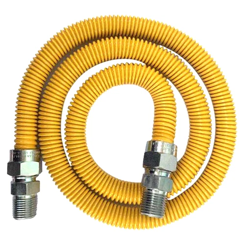 Jones Stephens G71162 5/8" OD x 48" Yellow Coated Stainless Steel Gas Connector - Picture 1 of 2