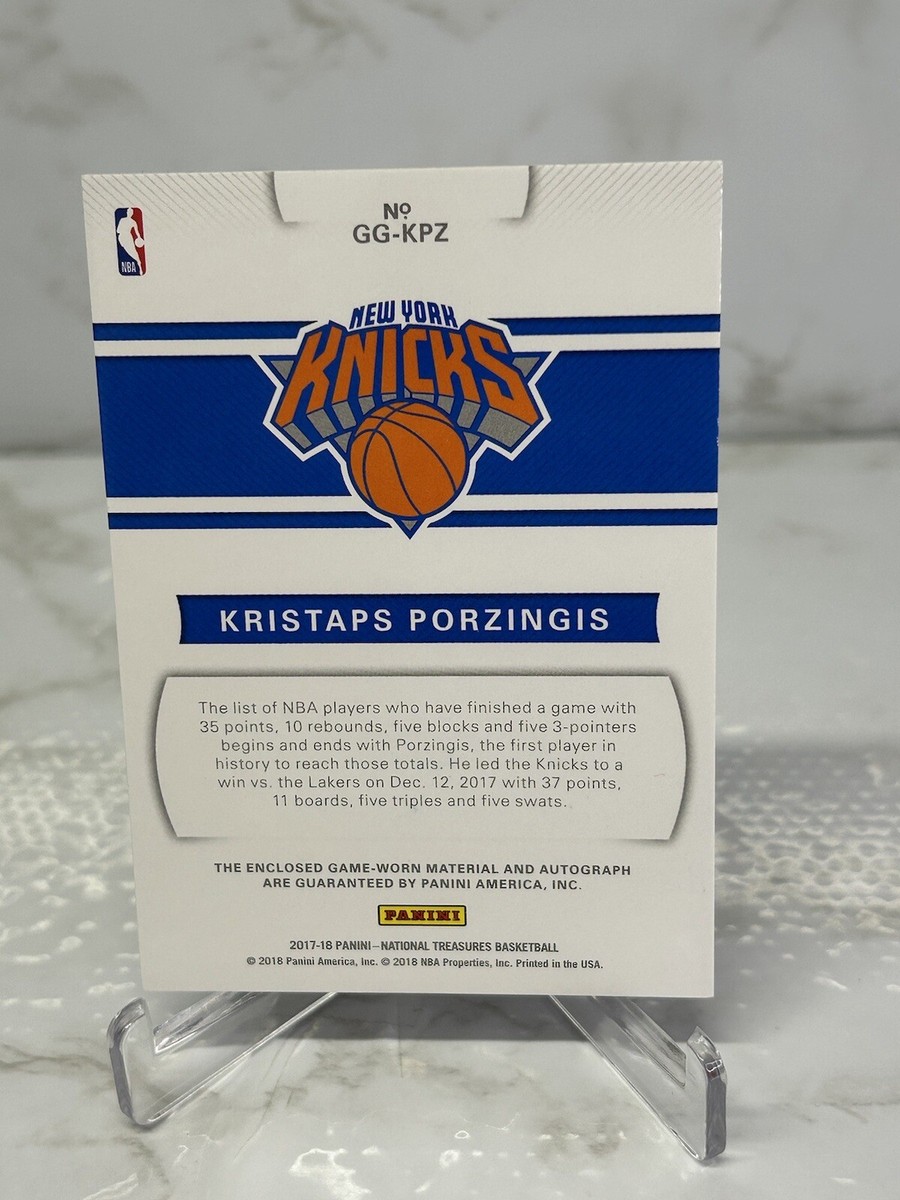 Kristaps Porzingis AUTO PATCH 05/49 National Treasures Game Gear 