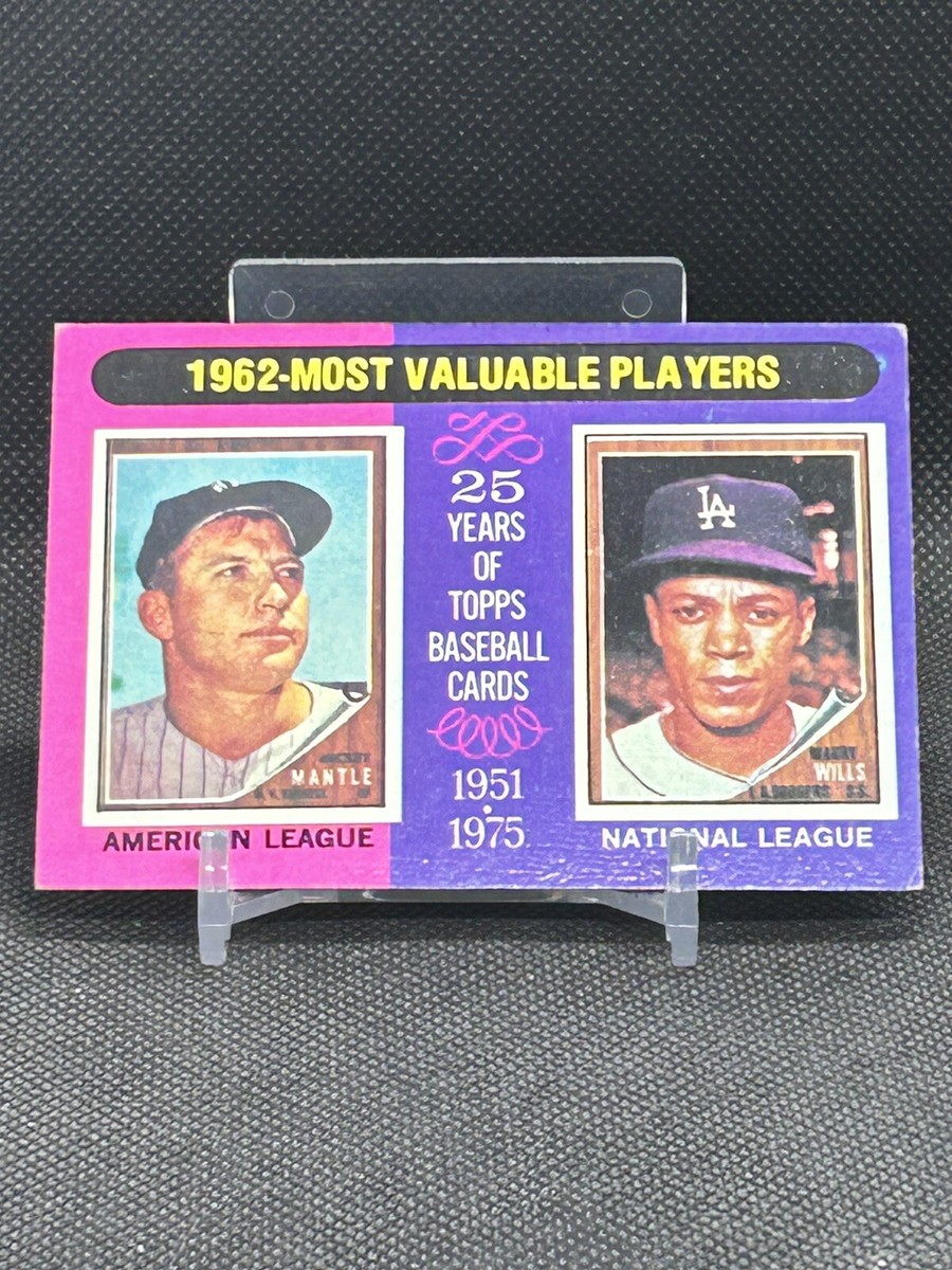 1975 Topps – 1962 Mvp's-Mickey Mantle, Maury Wills - 25 Years Of