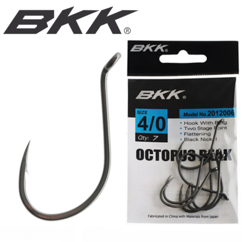 BKK Black Octopus Beak High Carbon Sea Fishing Hooks 2/0 3/0 4/0 5/0 6/0 7/0 8/0 - 第 1/2 張圖片