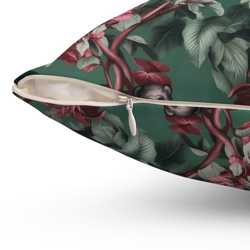 The White Lotus Collection Saxon Serenity Tropical Monkeys Square Pillow - Imagen 10 de 13