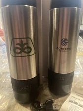 Set of 2 Pioneer Seed Corteva Agrisience Water Bottles Speakers NEW Free Ship
