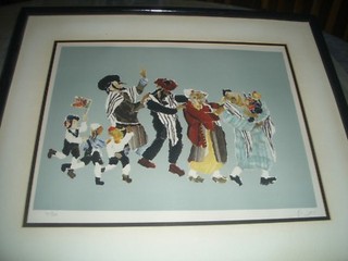 MAGNIFICENT JUDITH YELLIN SIGNED "THE PROCESSION" 7297 LG JEWISH ART ISRAEL