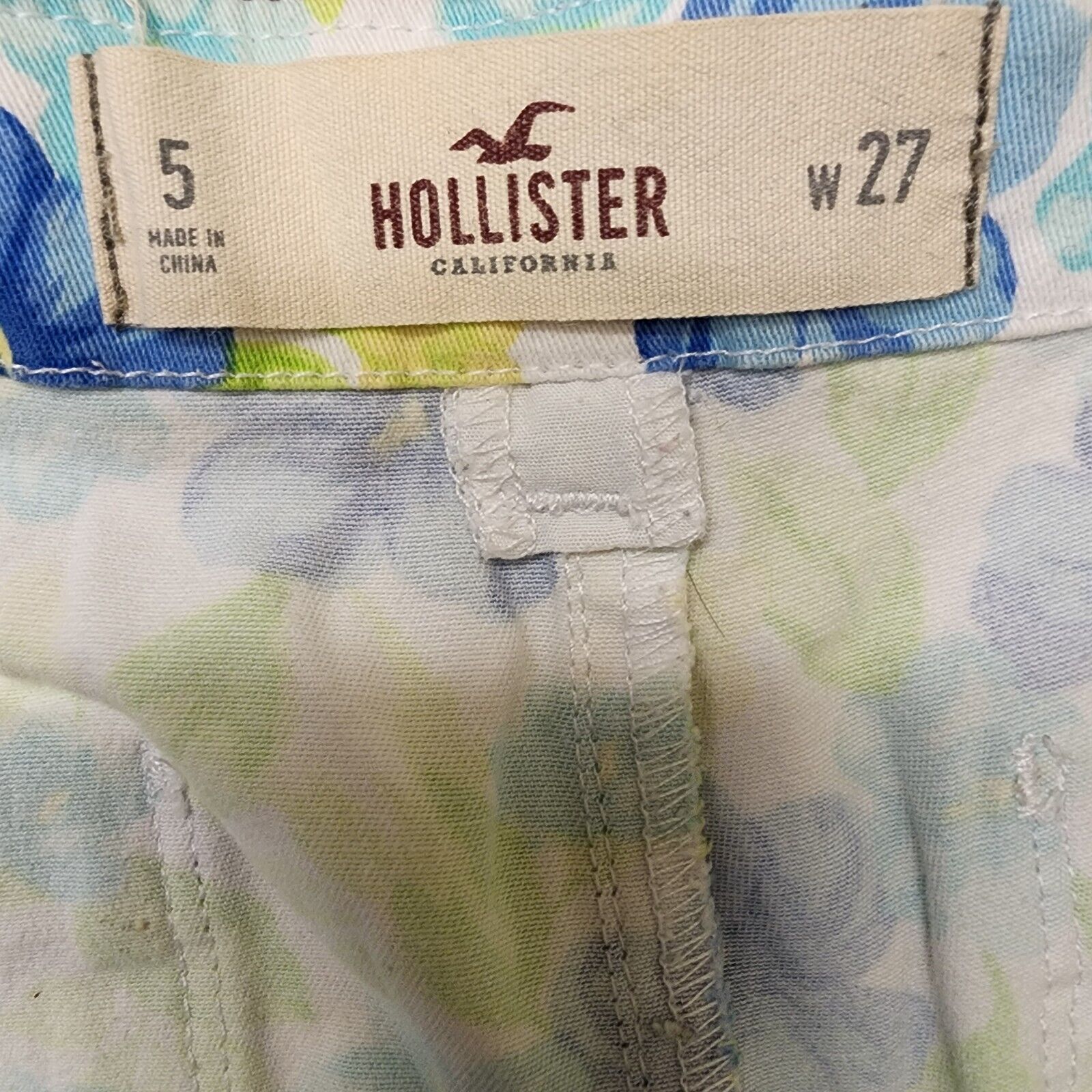 Hollister White Blue Green Floral Flowers Shorts … - image 4