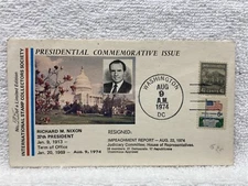 1974 Presidential Commemorative Issue First Day Cover Nixon Resignation Date 
