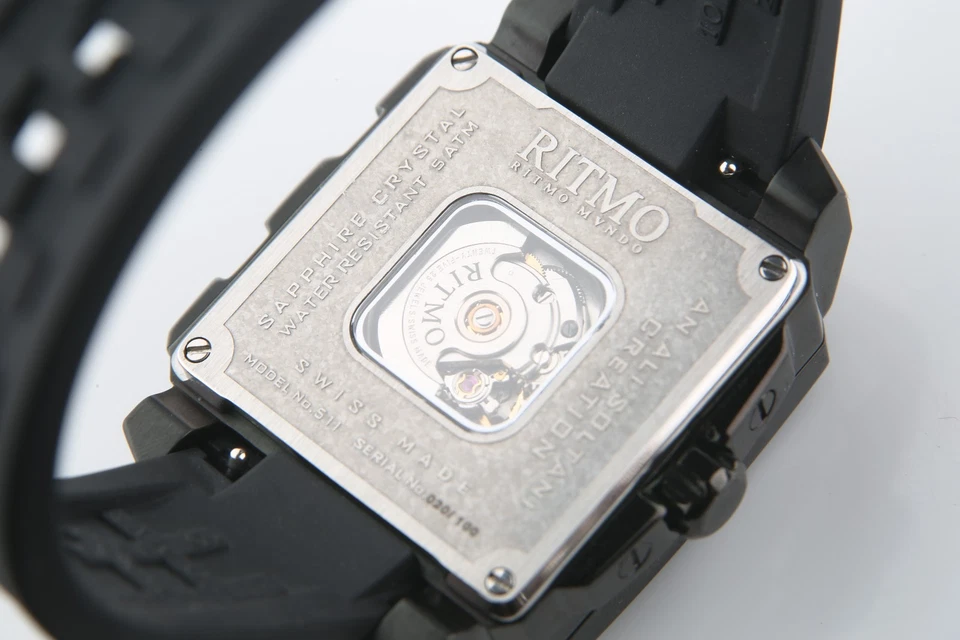 Ritmo Mundo 拼图自动表 25 珠宝限量黑色女士手表 511 带盒 — 第 4/4 张图片