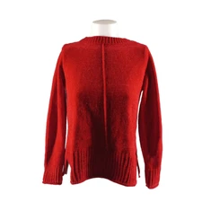NWT Style&Co Fall Cozy Chenille Sweater Petite SMALL Red Pullover Crew Neck