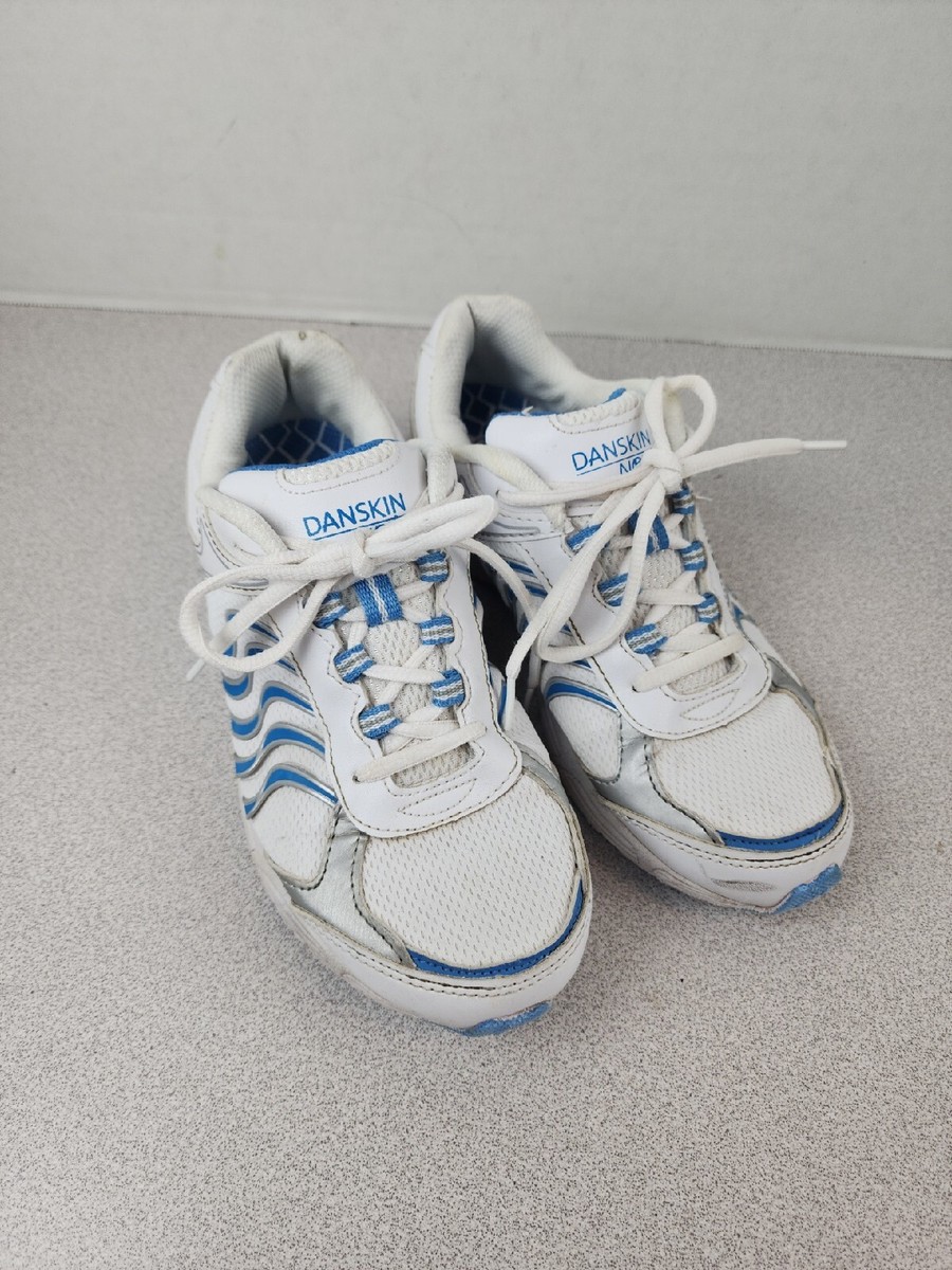 DANSKIN NOW Womens Size White Gray Blue Athletic Sneakers Shoes Used