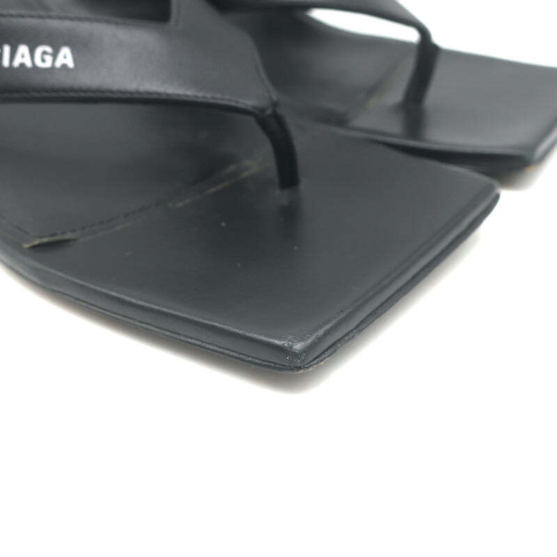 Balenciaga Metal 40 Thong Sandals Black Leather Size 36.5 Balenciaga Metal 40 Thong Sandals Black Leather Size 36.5