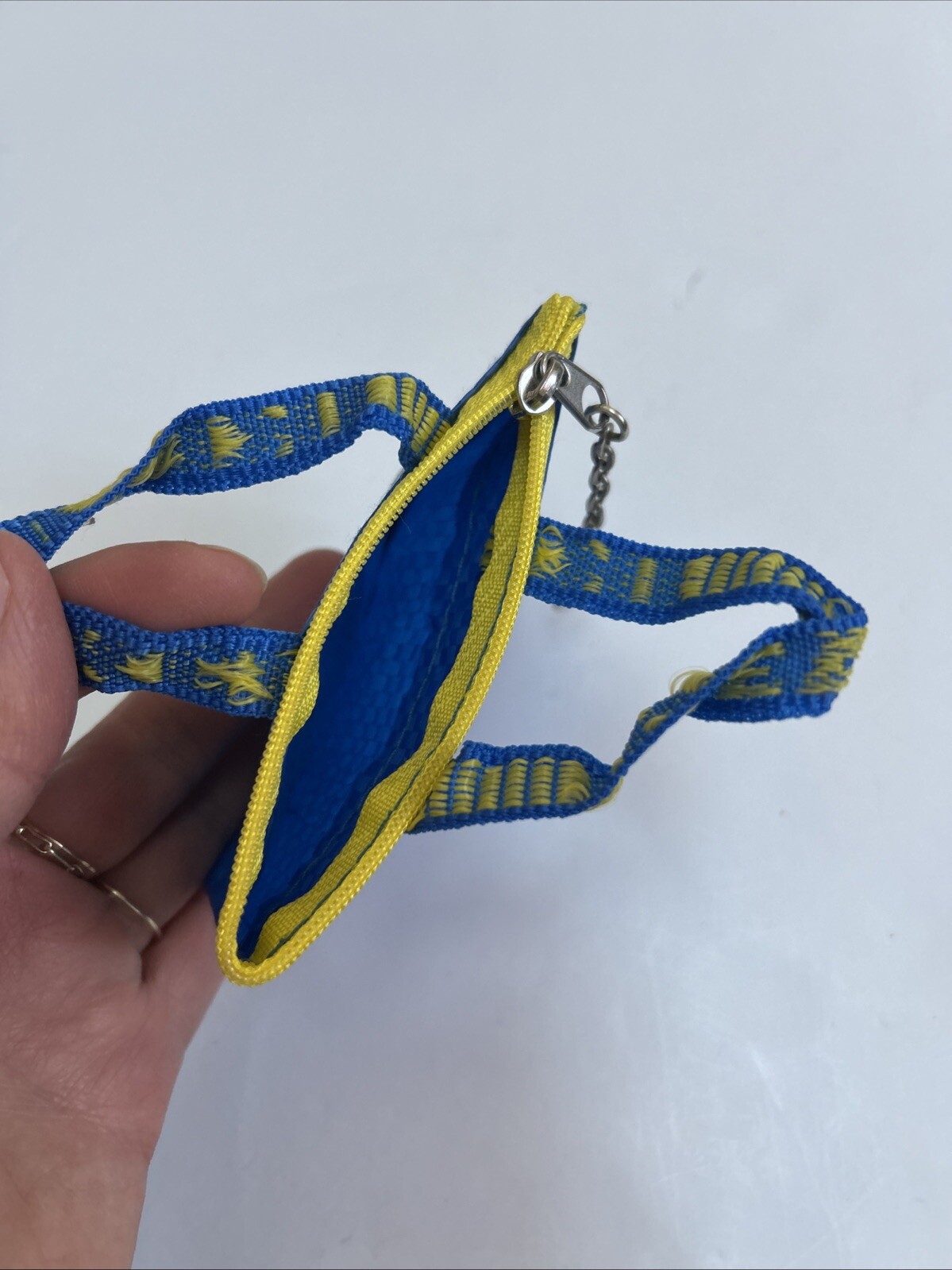 IKEA KNÖLIG Keychain Zipper Bag Chain Key Ring Frakta Small Blue Coin Rare US image 5