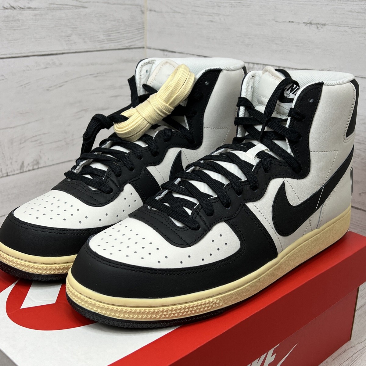 NIKE TERMINATOR HIGH PRM PHANTOM BLACK PALE VANILLA SAIL US Men 12