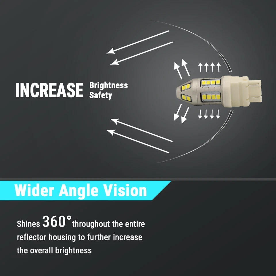 3157 3156 Xenón Blanco Intermitente Esquina LED Bombillas x 10 Juegos Foto 4 de 4