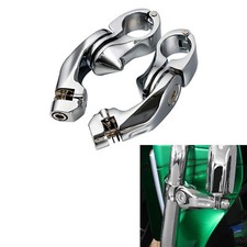 1 1/4" Chrome Short Angled Adjustable Highway Foot Peg Mount Kit Fit For Harley
