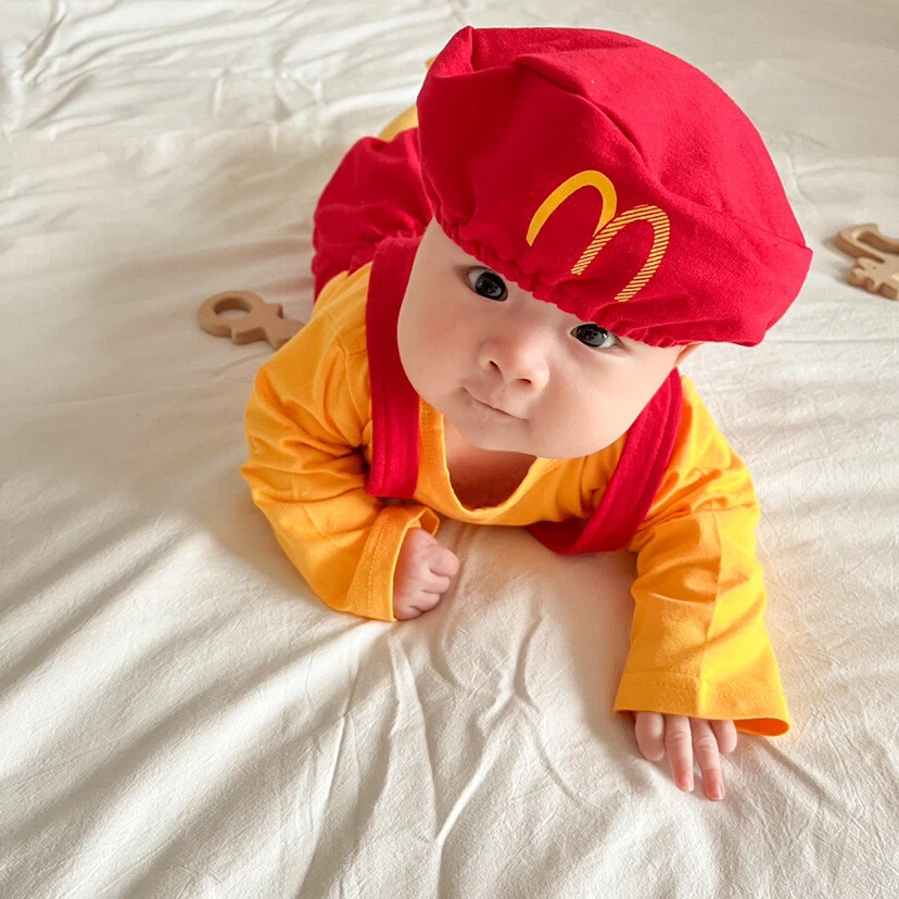 Kids Baby McDonald's Clothes Set Outfit Toddler Infant Romper Hat Long T-Shirt - image 3 of 4