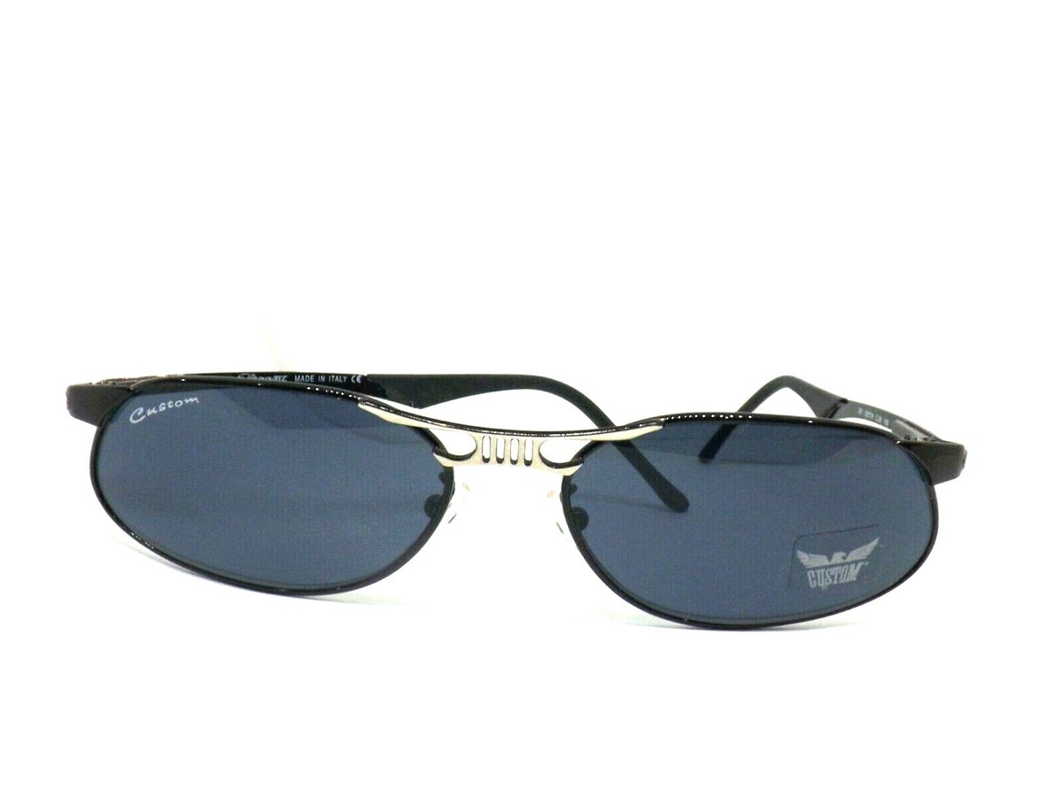 occhiali da sole uomo donna vintage anni 90 made in italy nero