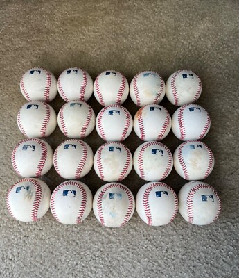 Lot of 20 Official Rawlings GAME USED Major League Baseballs MLB REAL LEATHER 