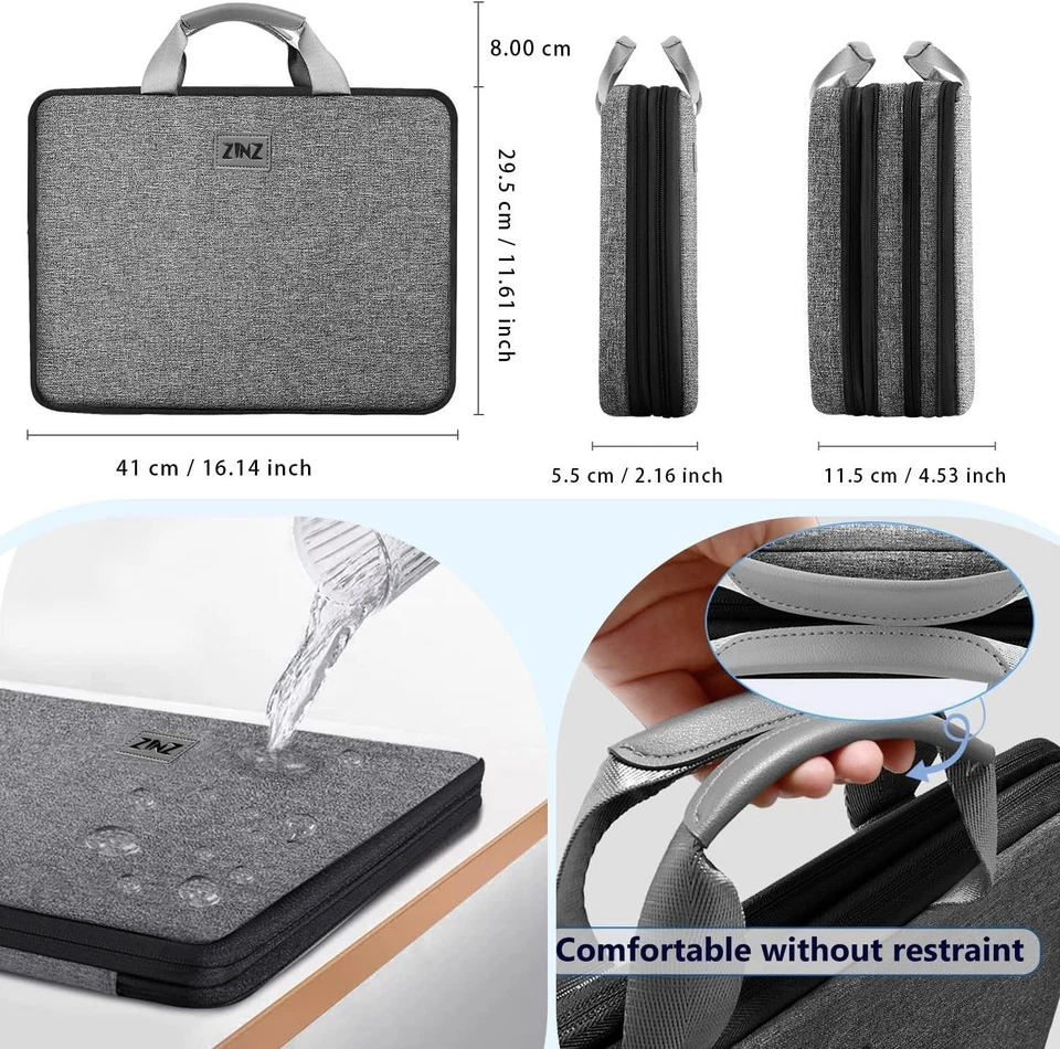 Capa expansível durável para laptop com bolsos de malha para acessórios - 15-16 polegadas - Imagem 4 de 4