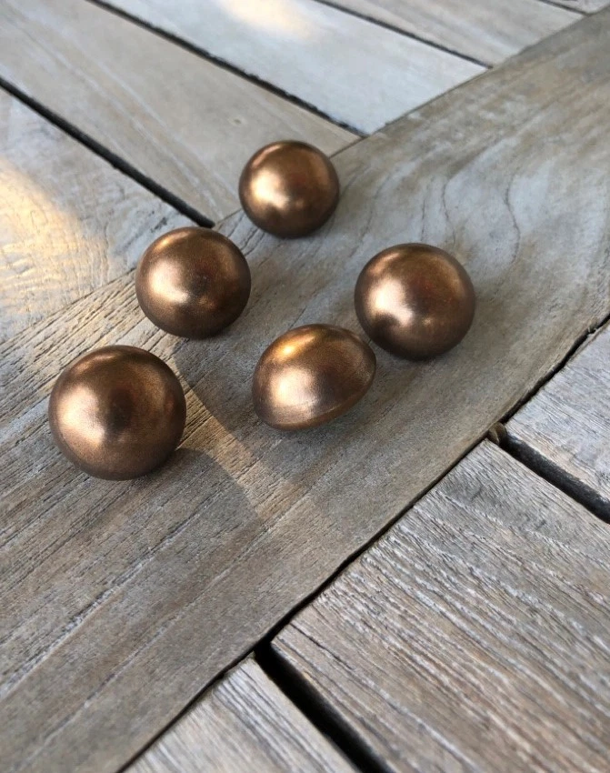 6 Stück bronze/gold gewölbte Metallknöpfe Halbkugel 20mm oder 22mm - Bild 2 von 4