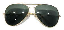Ray Ban B L Gold Metal Green Aviator Sunglasses 62-14 USA Read