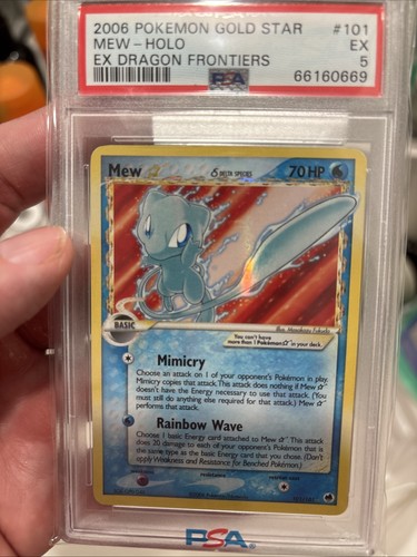 Pokemon Mew Holo Dragon Frontiers 101/101 Gold Star PSA 5 No Print Lines