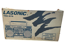 Lasonic TRC-975 Boombox Double Cassette Serviced Boxed Vintage Rare 008