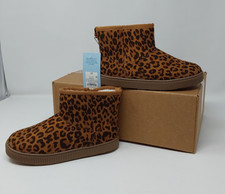 New Cat Jack Leopard Print Ankle Boots Zipper Booties Girls Size 12