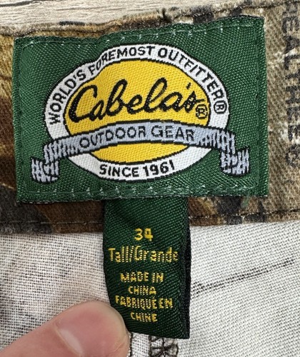 Men's Cabela's 34 Tall Realtree AP Camo Cargo Hunting Pants Adjustable Waist - Picture 9 of 21