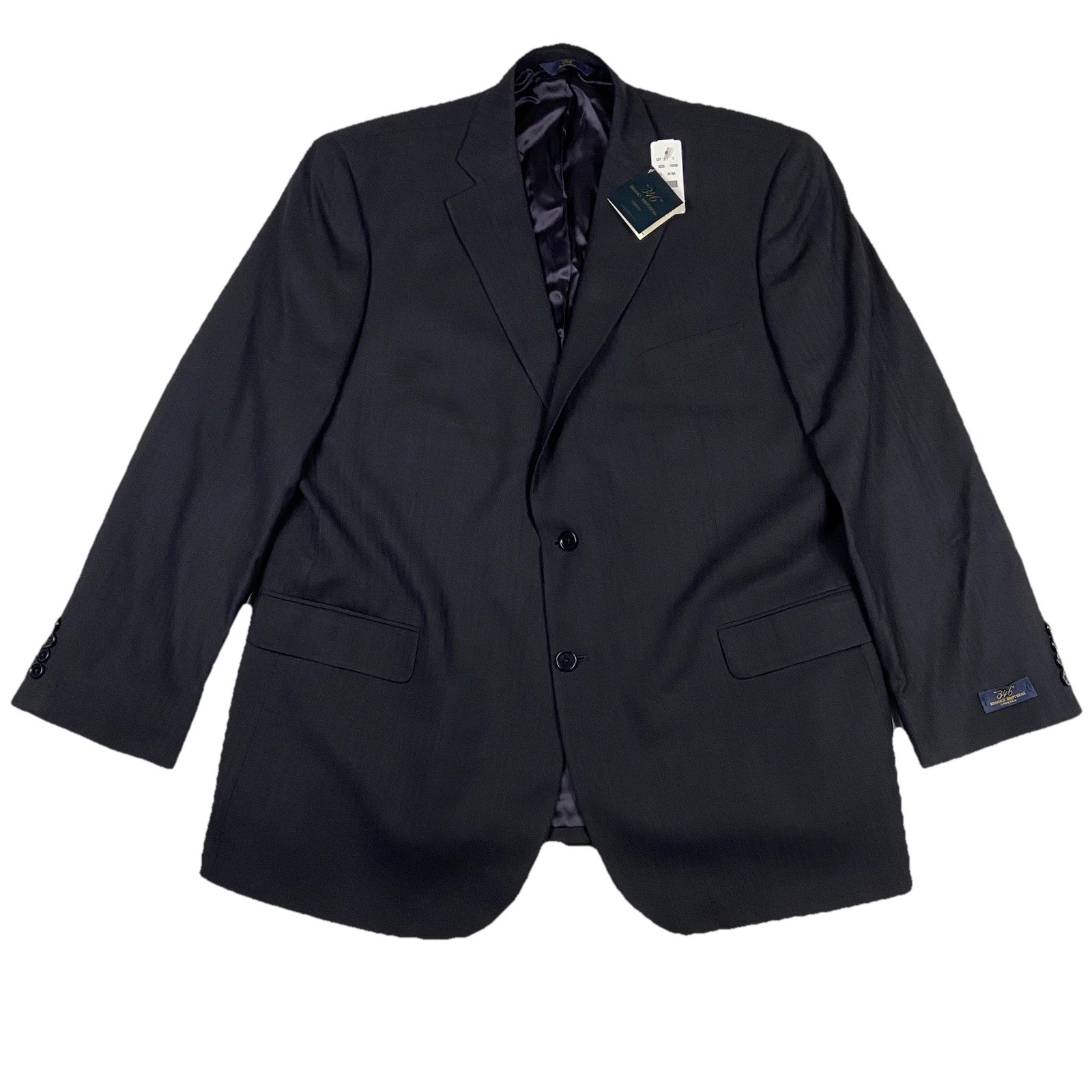NWT Brooks Brothers 346 Wool Stretch Suit Navy/Black 48R Jacket 40x29 Pants thumbnail 2