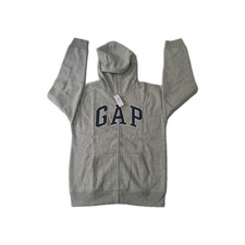 GAP BOYS SIZE XXL GRAY LOGO HOODIE FULL ZIP LONG SLEEVE  NEW