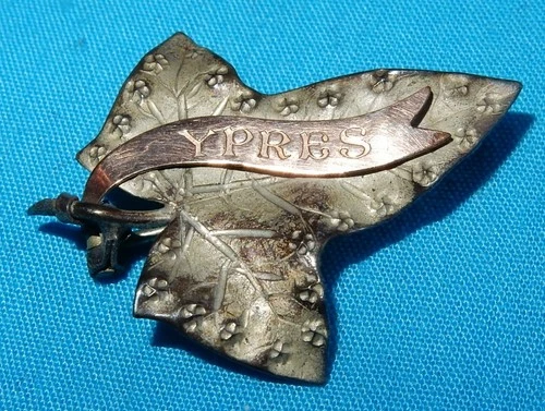 WW1 YPRES CANADA CEF BELGIUM BATTLEFRONT MILITARY SWEETHEART BADGE WORLD WAR I