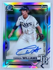 CARSON WILLIAMS 2021 Bowman Draft #CDA-CW Prospect AUTO (1°) RIFRATTORE /499