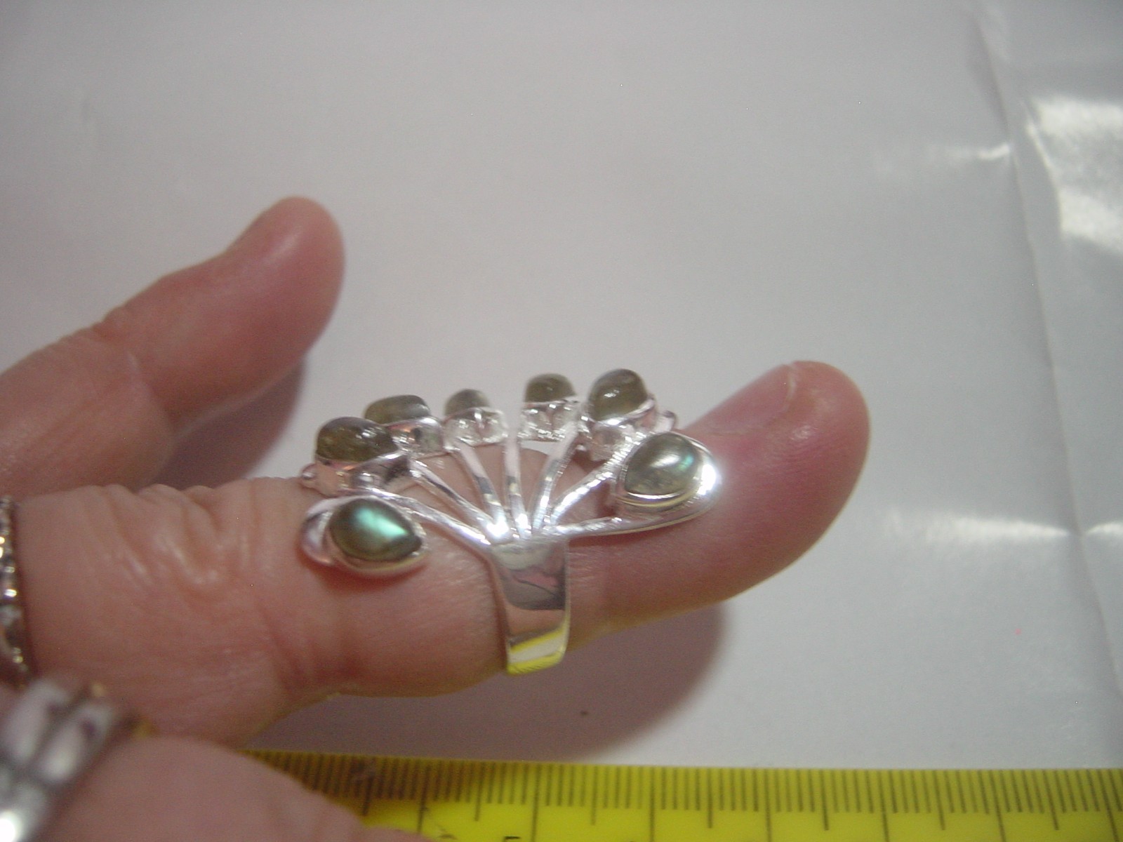 MASSIVE SOLID SILVER SUPERB GENUINE LABRADORITE L… - image 10