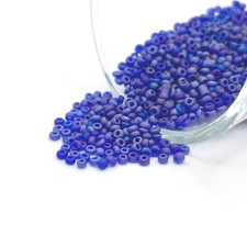 Blue Pearl Frosted 12/0 Glass Seed Beads - US Seller