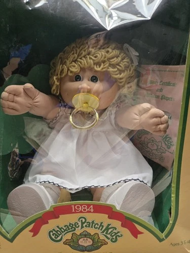 Premie Cabbage Patch Kids Doll  Blonde Hair in Original Box Pacifier Birth Cert