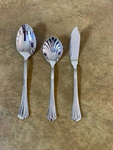 Reed And Barton Estoril Stainless Flatware-Butter Knife, Sugar Spoon, Tablespoon