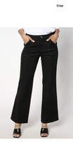 Belle by Kim Gravel Reg TripleLuxe Twill Seamed Trouser Jean Black 12 New