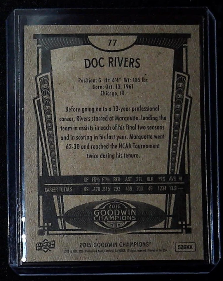2015 Upper Deck Goodwin Champions #77 Doc Rivers - Image 2 of 2