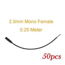 50pcs 25cm Mono Audio Aux Cord 2.5mm Female Jack 2pin Wire DIY Pigtail Cable
