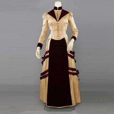 1880s Victorian Dresses Queen Visiting Edwardian Duchess Gothic Ball Gown