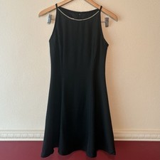 Vintage Gunne Sax Mini Dress Jessica McClintock Black Babydoll Rhinestone Glam