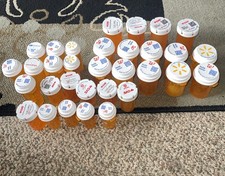 32 Empty Prescription Pill Bottles Various Sizes. for DIY, Crafts, Storage