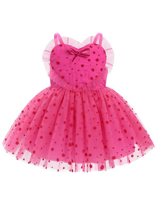 Baby Mädchen Valentinstag Kleid Herz/Schmetterling/Tupfen Tutu - Rose Rosa