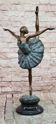 Bronze Ballet Ballerina Sculpture Milo Signed Fine Art Dance Statue Decor Sale