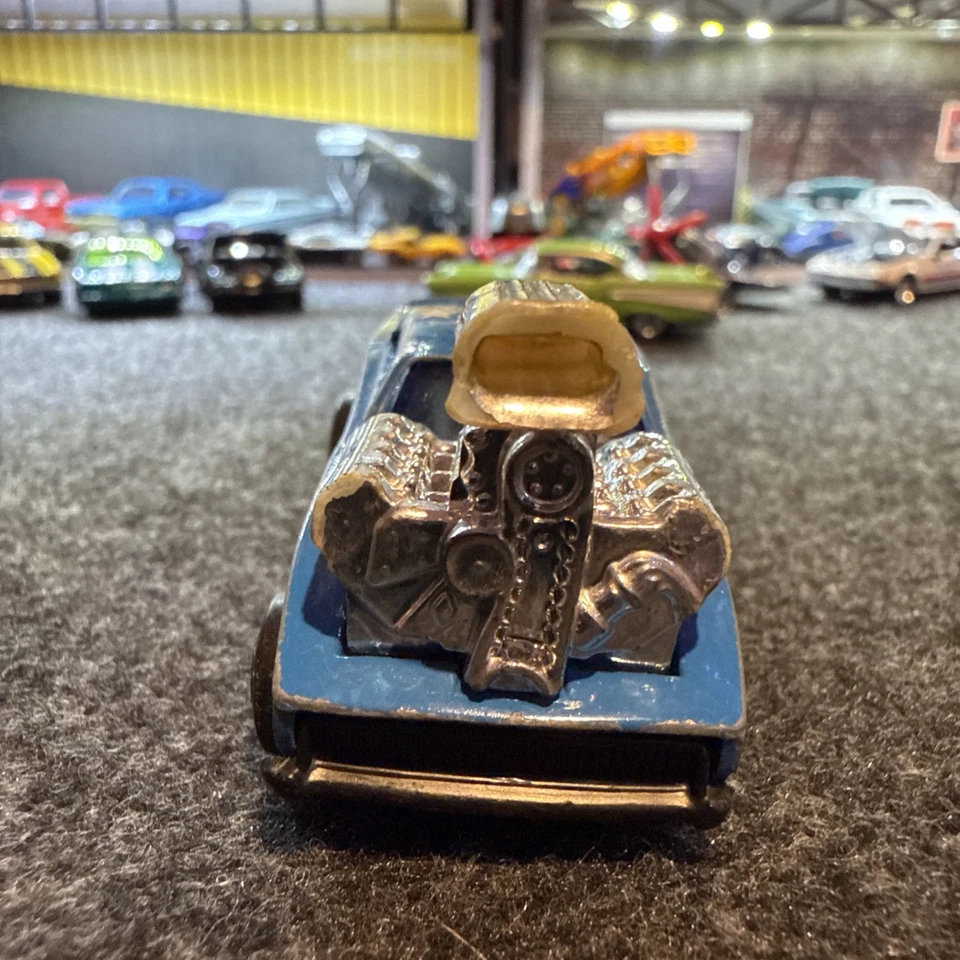 Caja de cerillas vintage 1972 n.º Coche Hot Rod 26 Cosmic Blues Foto 2 de 4