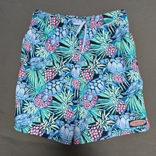 Vineyard Vines Swim Trunks Boys L 16 Blue Turtle Pineapple
