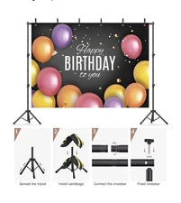 Photo Backdrop Stand 10x7.5Ft, Adjustable, Heavy Duty, 🎥