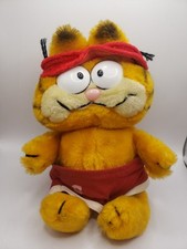 Vintage 1981 Red Gym Shorts Workout Garfield Plush Stuffed Animal - Fun Farm