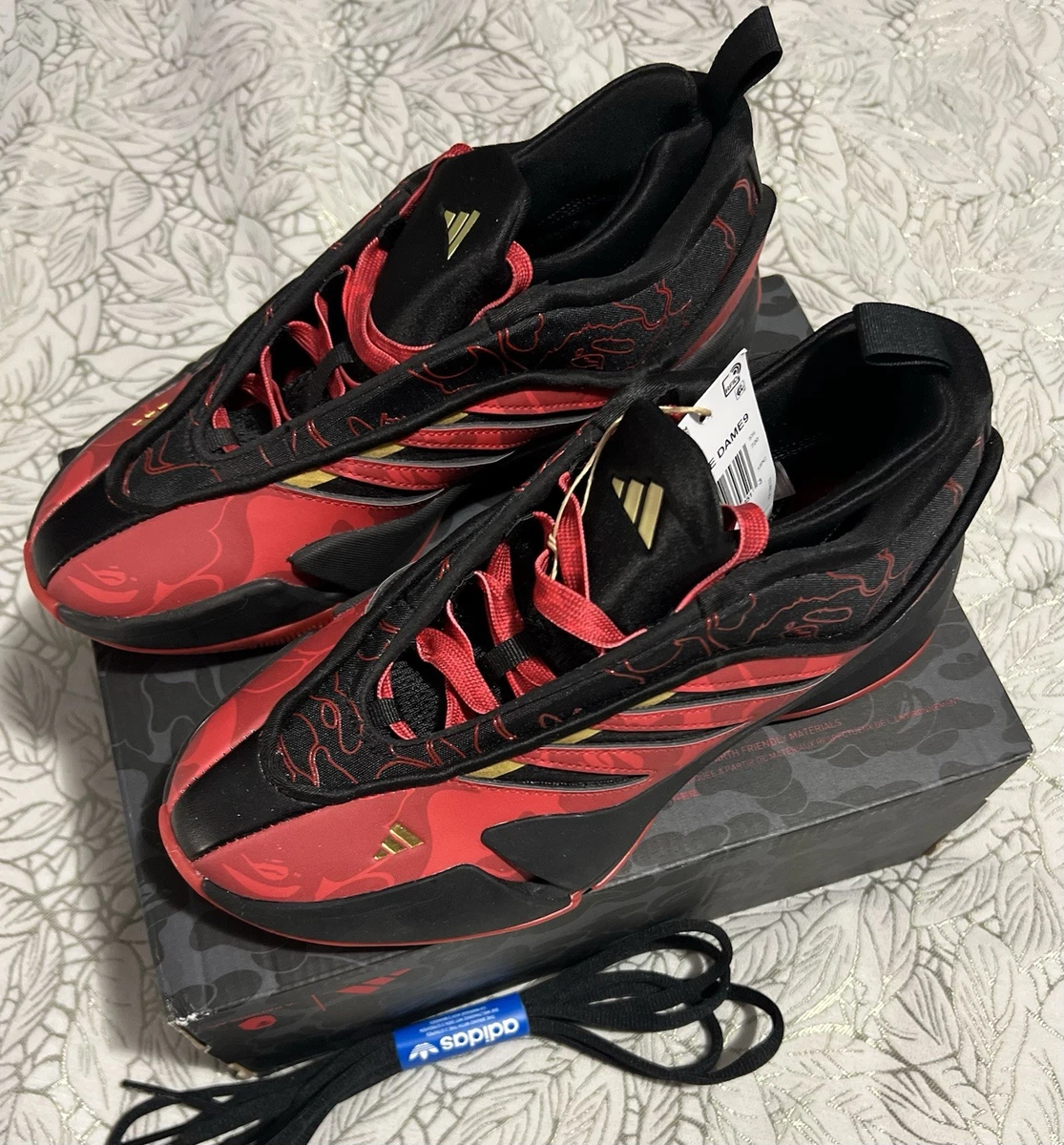 adidas BAPE x Dame 9 Black Scarlet for Sale | Authenticity